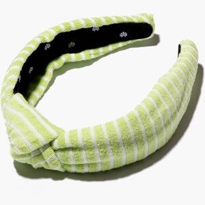 Lele Sadoughi Striped Lime Green Terry Cloth Headband